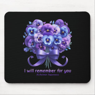 Purple Floral I Will Remember For You Heimerheimer Mouse Mat