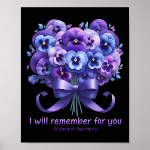 Purple Floral I Will Remember For You Heimerheimer Poster
