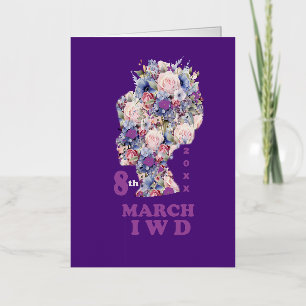 Purple Floral International Women's Day March 8 Foil Greeting Card