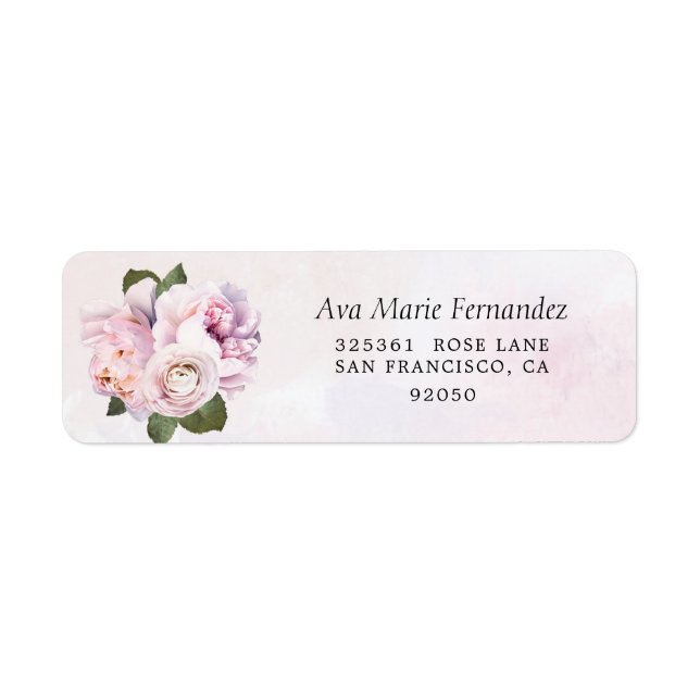 Purple Floral Invitation Return Address  (Front)