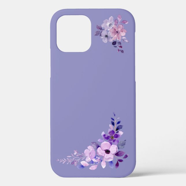 Purple Floral iPhone Case (Back)