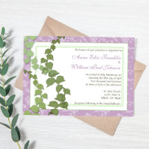 Purple Floral Ivy Wedding Invitation