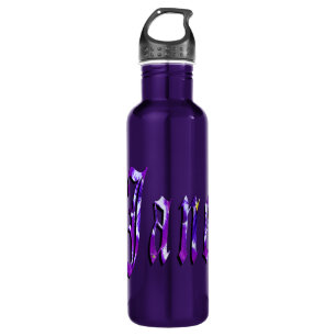 Purple Floral Jane Name, 710 ml Water Bottle