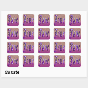 Purple Floral Jane Name, Stickers