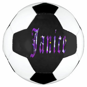 Purple Floral Janice Name, Soccerball Football