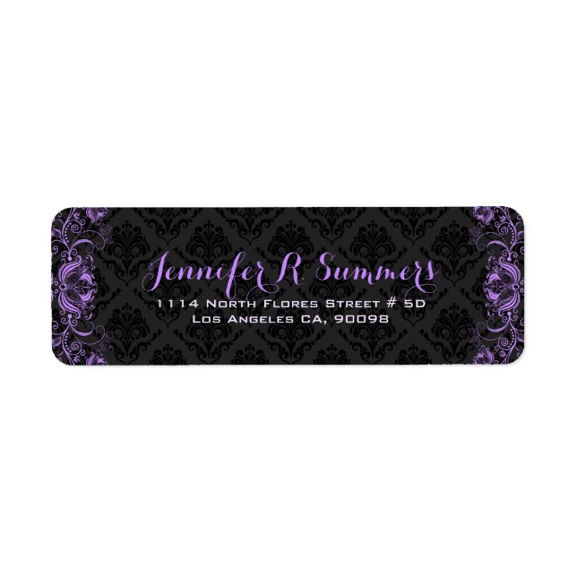 Purple Floral Lace Black Damasks (Front)