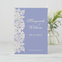 Purple Floral Lace Save The Date Card
