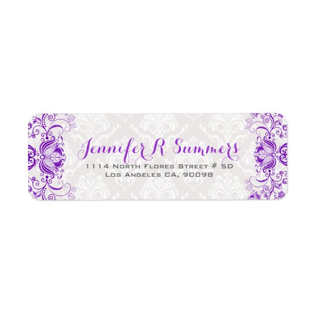 Purple Floral Lace White Damasks (Front)