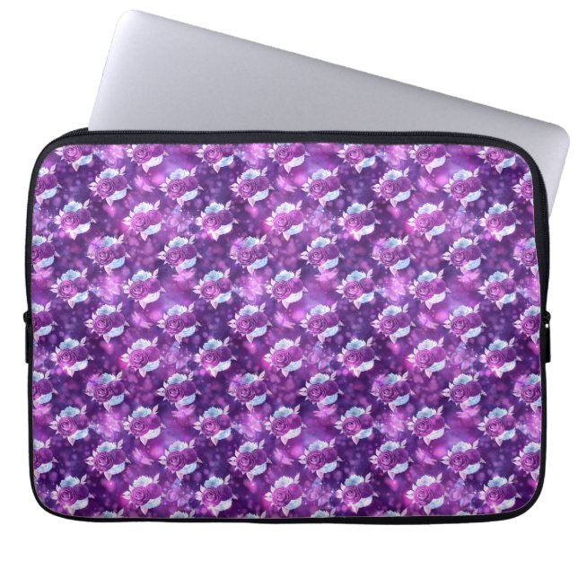 Purple Floral Laptop Sleeve (Front)
