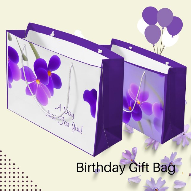 Purple Floral   Large Gift Bag (Creator Uploaded)