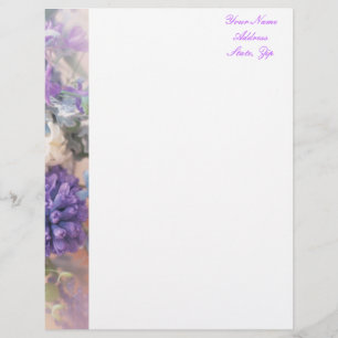 Purple Floral Letterhead Design