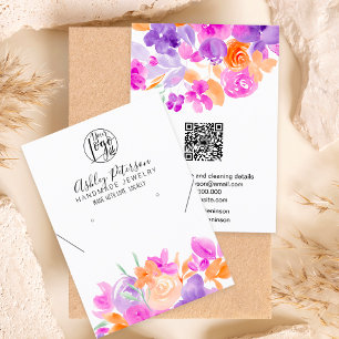 Purple floral logo jewellery earring necklace business card