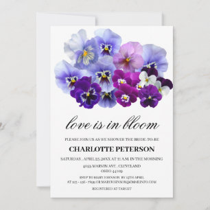 Purple Floral Love Is In Bloom Bridal Shower Invitation