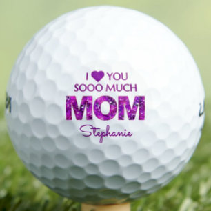 Purple Floral Love Mum – Custom Gift Mother’s Day Golf Balls