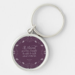 Purple Floral Love Quote  Emma Jane Austen Key Ring