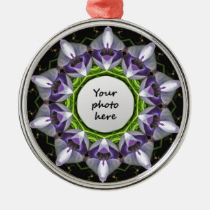 Purple Floral Mandala Kaleidoscope Art Metal Tree Decoration