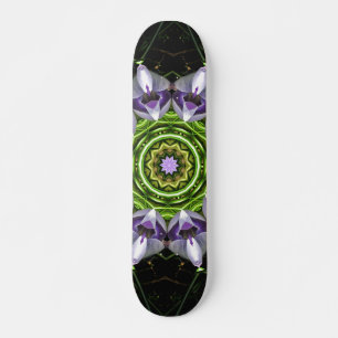 Purple Floral Mandala Kaleidoscope Art Skateboard