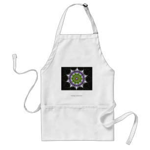 Purple Floral Mandala Kaleidoscope Art Standard Apron