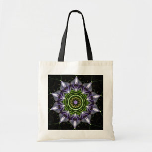 Purple Floral Mandala Kaleidoscope Art Tote Bag