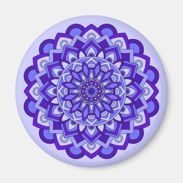 Purple Floral Mandala Magnet (Front)