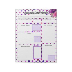 Purple Floral _ Medication Data Collection Notepad