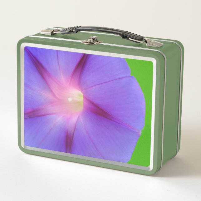 Purple Floral  Metal Lunch Box (Front)