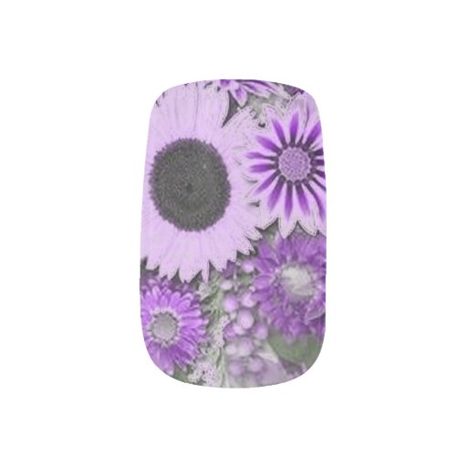 Image of Purple Floral Minx Nail Art