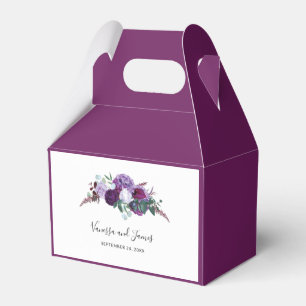 Purple Floral Modern Elegant Wedding Favour Box