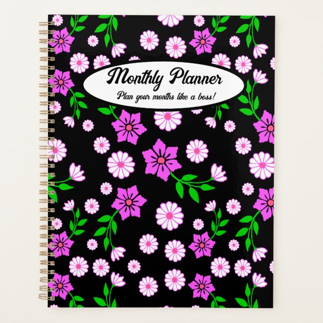 Purple Floral Monthly Planner (Front)