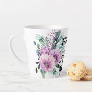 Purple Floral MOTHER of the GROOM Wedding Bridal Latte Mug