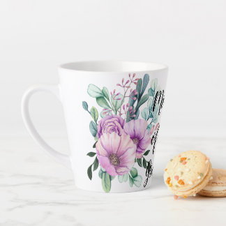 Purple Floral MOTHER of the GROOM Wedding Bridal Latte Mug