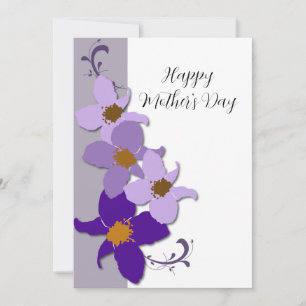 Purple Floral Mother's Day Flat Card