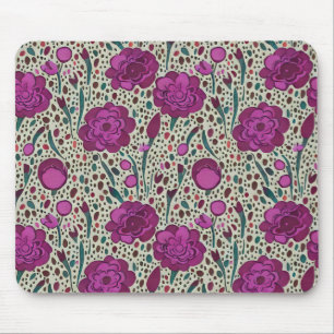 Purple Floral Mouse Mat