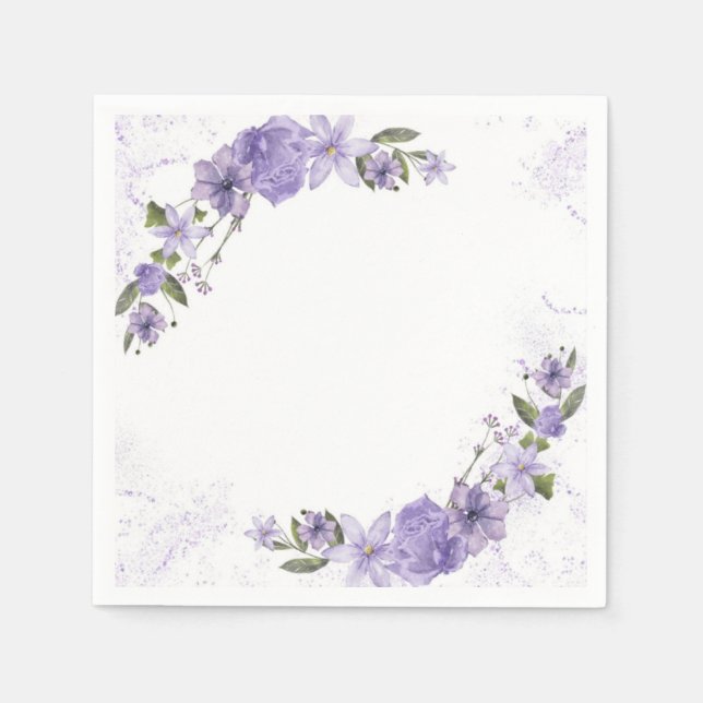 Purple Floral Napkin (Front)