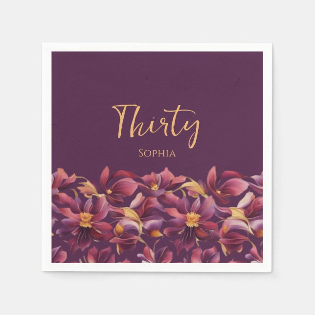 Purple Floral- Napkin (Front)