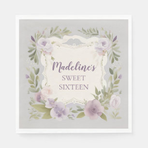 Purple Floral Napkins