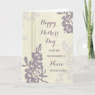 Purple Floral Niece Happy Mother's Day Card