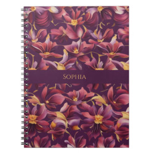 Purple Floral- Notebook