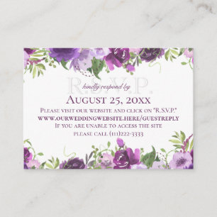 Purple Floral Online Response Card