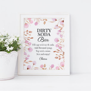Purple Floral Party Dirty Soda Bar Sign