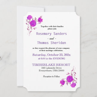 Purple Floral Passion Invitation