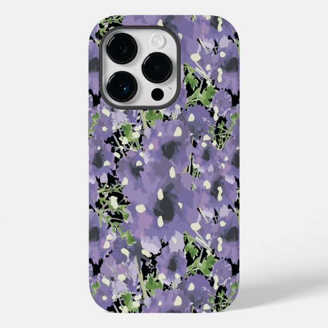 Purple Floral Pattern Case-Mate iPhone Case (Back)