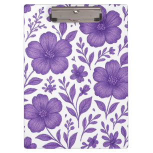 purple floral pattern clipboard