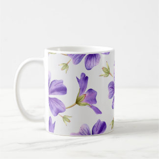 Purple Floral Pattern  Coffee Mug