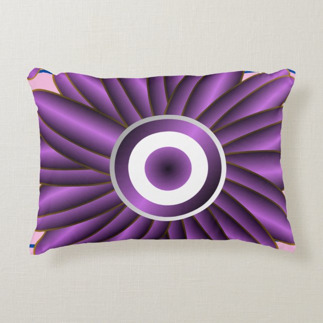 Purple Floral Pattern Modern Abstract Flower Desig Decorative Cushion (Front)