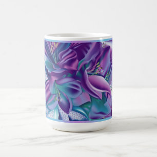 Purple floral pattern mug