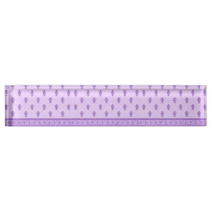 Purple Floral Pattern Nameplate