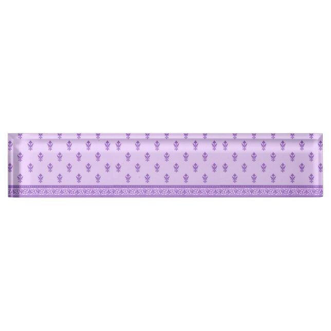 Purple Floral Pattern Nameplate (Front)