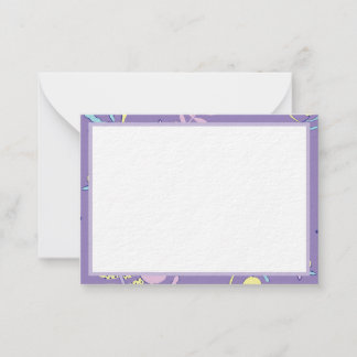 Purple Floral Patterned Everyday Note Cards