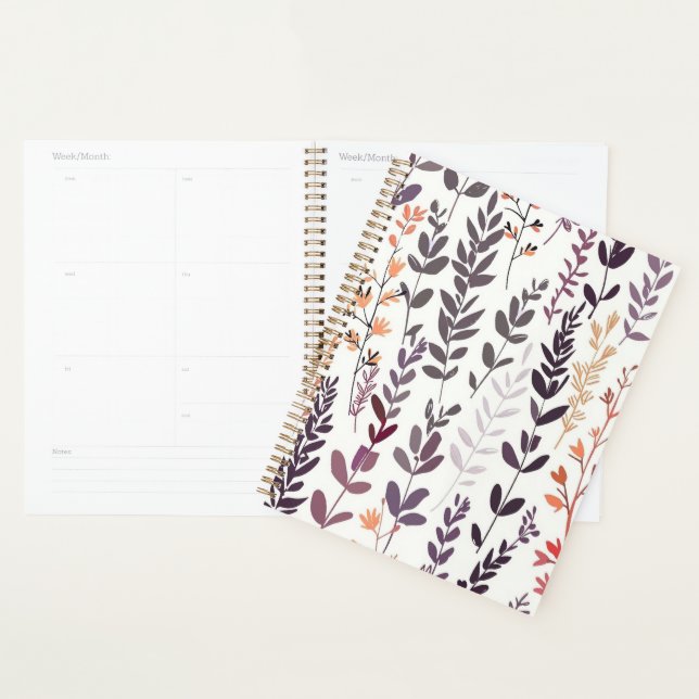 Purple Floral Patterned Planner (Display)